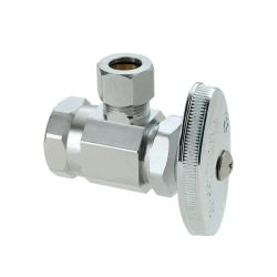 Llave de angulo sencilla de 3/8 x 1/4 cromada brasscraft