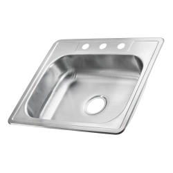Fregador sencillo satinado 25x22 3 huecos 6 de profundidad