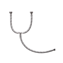 Tubo de abasto (manguera) doble para lavamanos inoxidable 3/8x1/2x1/2x2