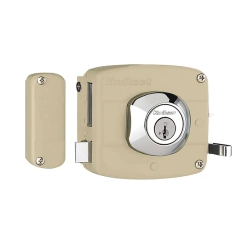 Cerradura de sobreponer izquierda color beige para puertas de hierro kwikset