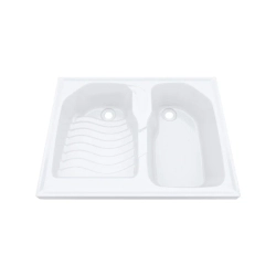 Tina de lavar color blanco tamaño 80x60 modelo aqua firplak (mueble se vende por separado)