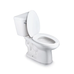 Inodoro alargado blanco con asiento alargado minoa