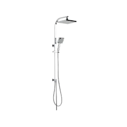 Columna de regadera expuesta con ducha y soporte cromada genebre