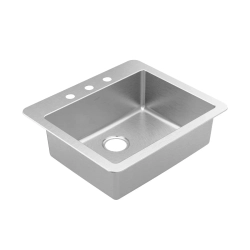 Fregador sencillo de 3 huecos tamaño: 25 x 22 x 8 pulgadas moen