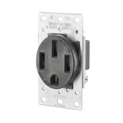 Receptáculo de montaje empotrado 50a 125/250v nema 14-50r 3p 4w c/tierra industrial