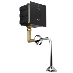 Fluxómetro electrónico para urinal  funcionamiento dual  con placa negra ac/dc fv