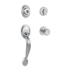 Cerradura de puerta principal acabado satinado modelo dakota kwikset