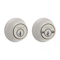 Cerradura exterior doble llave  acabado satinado kwitset