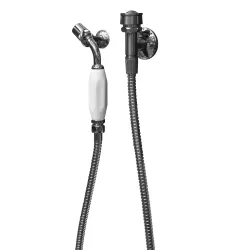 Ducha de mano para baño cromada con valvula satinada