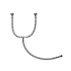 Tubo de abasto (manguera) doble para lavamanos inoxidable 3/8x1/2x1/2x2