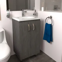 Mueble basico piso baudo de 48x38 con lavamanos eco blanco