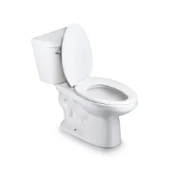 Inodoro alargado blanco con asiento alargado minoa