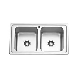 Fregador doble inoxidable 34 x 19.5 x 8 fv