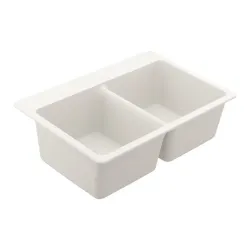 Fregador doble de granito blanco 33 x 22 moen