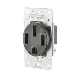 Receptáculo de montaje empotrado 50a 125/250v nema 14-50r 3p 4w c/tierra industrial