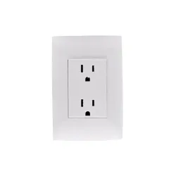 Tomacorriente doble cien con placa 15 amperios 125 voltios acabado blanco