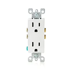 Toma corriente doble polarizado 15a 125v nema 5-15r 5325-w blanco decora