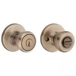 Cerradura de llave acabado satinado modelo copa kwikset