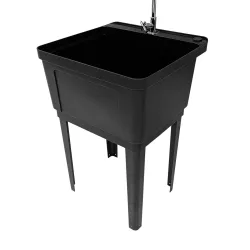 Tina de lavar color negro brillante con patas medida 50x84x38 cm incluye desague