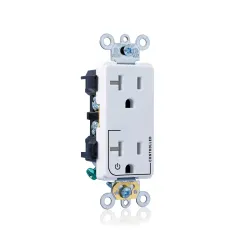 Tomacorriente doble polarizado 20 amperios 120 voltios acabado blanco modelo decora