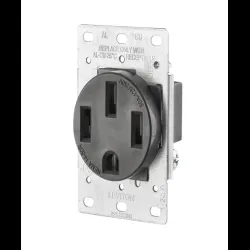 Receptáculo de montaje empotrado 50a 125/250v nema 14-50r 3p 4w c/tierra industrial