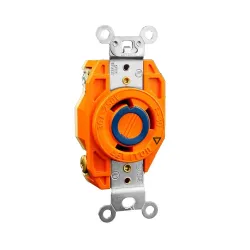 Tomacorriente 30 amperios 250 voltios 2 polos 3 hilos tierra aislada grado industrial acabado naranja