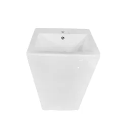 Lavamanos onepiece de piso cuadrado color blanco 510x460x850 milimetros