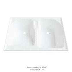 Tina de lavar color blanco tamaño 90 x 60 modelo aqua sin flauta firplak (mueble se vende por separado)