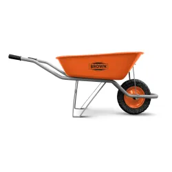 Carretilla de construccion de metal de 150kg 5.5 pies cubicos brown